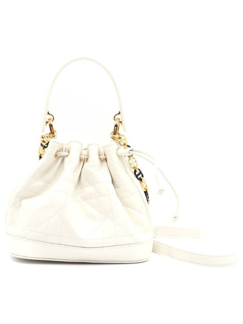 Dior Jolie Bucket Bag Lambskin White